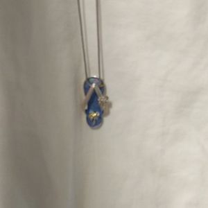 Blue  flip flop necklace